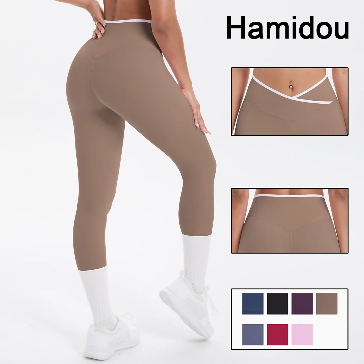 

Fitness Pants Quick Drying Legging Push Up Yoga Pants Solid Color Breathable Running Cycling Seamless Peach Butt Yoga Pants