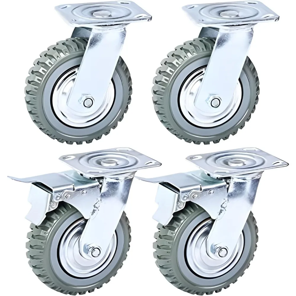 8 inch Caster Wheels Heavy Duty 4 Pack Anti