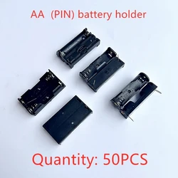 50Pcs 1/2 slot AA battery box SMD/SMT battery holder with PCB pins, DIY battery compartment 1 slot 14500 battery box with pins
