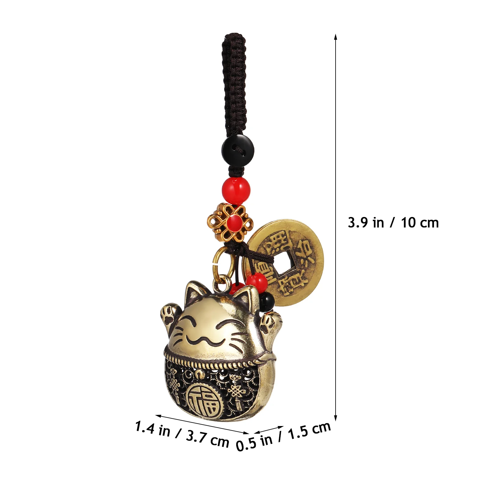 2 Pcs Cat Pendants Key Chain Lucky Charms Vintage Brass Key Charms Purse Pendants Bag Charms Rear View Mirror Charms