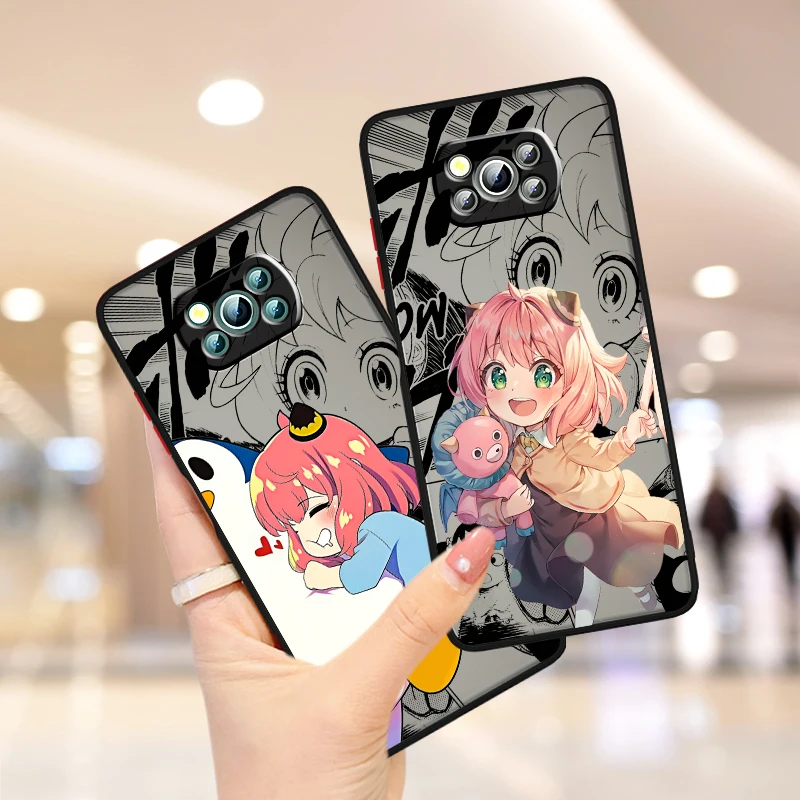 Kawaii Anime SPY×FAMILY Anya Frosted Translucent For Xiaomi Mi Poco X5 X4 X3 M6 M5S M5 M4 M3 F5 F4 F3 GT Pro 5G Funda