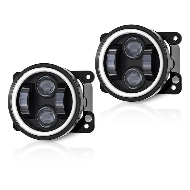 

Efficientt-4 Inch Angel Eyes LED Fog Light Car Front Foglight Replacement Auto Lamp DRL Driving Fog Lamp For Offroad 4X4