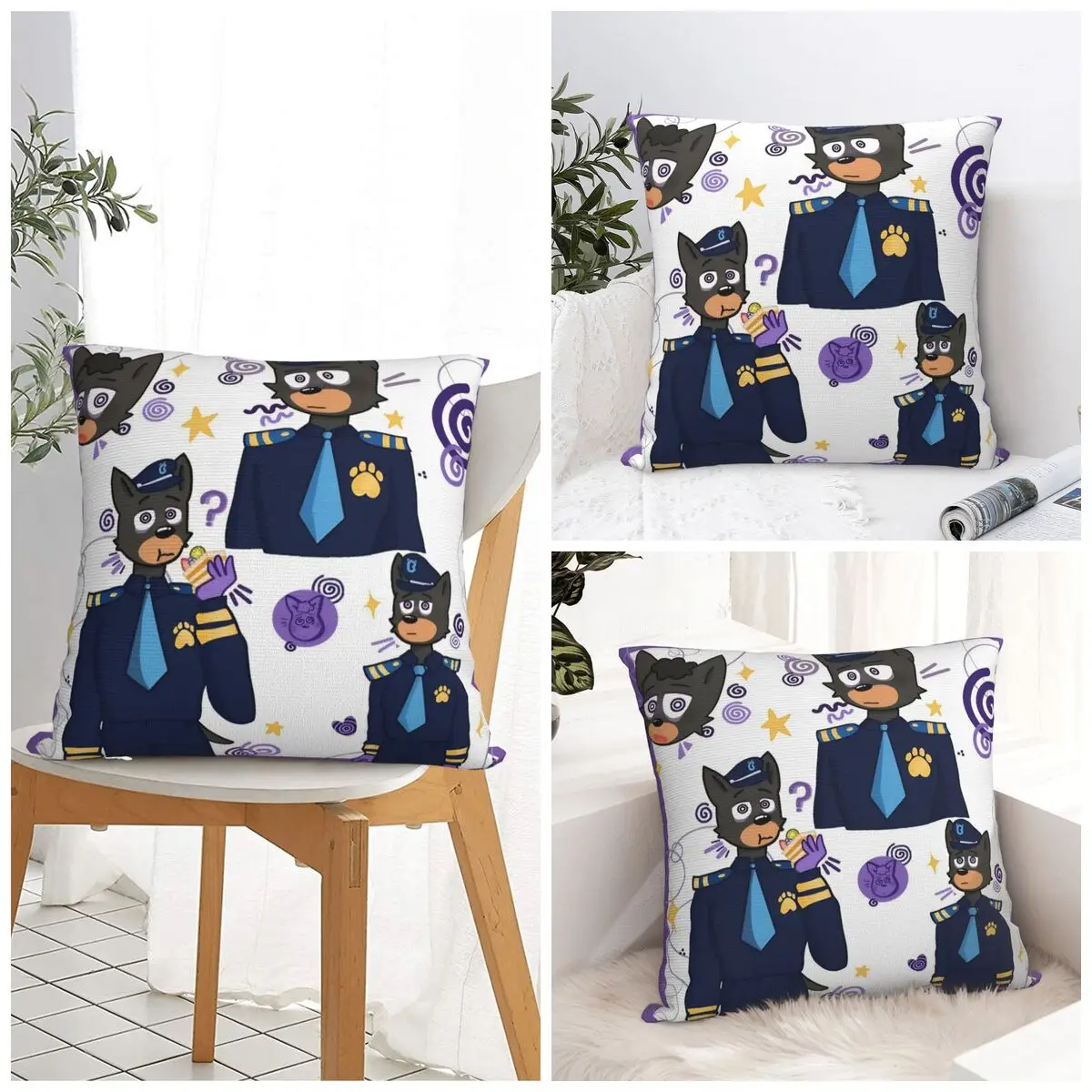 Sheriffs Labradors Pillow Case Cute Funny Pillow Cover Soft Graphic Cushion Cover Pillowcases For Sofa Car Home Decor
