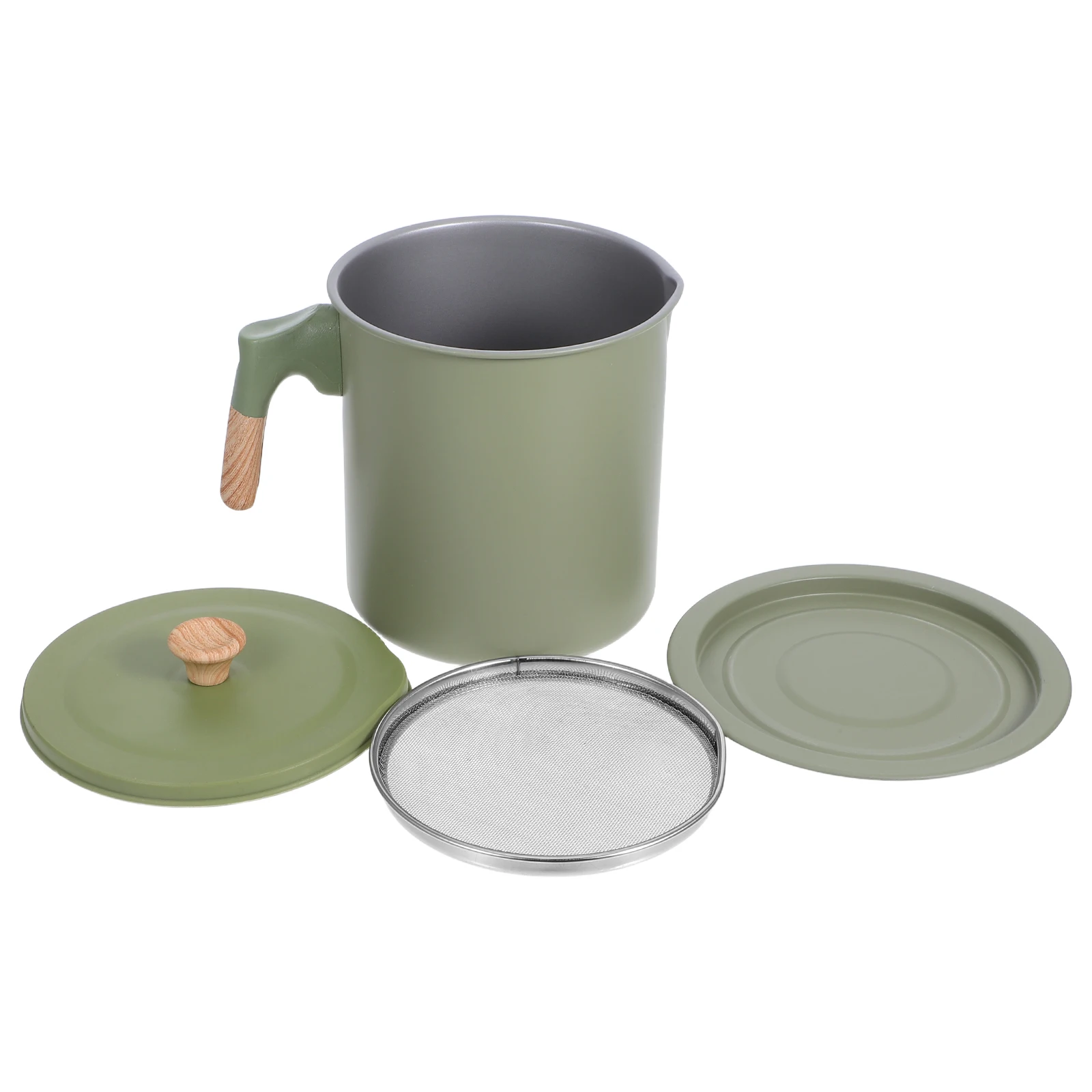 

1.4L Bacon Grease Container Stainless Steel Oil Keeper Can Fine Mesh Strainer Filtered Grease Jug Cooking Oil Saver Kitchen
