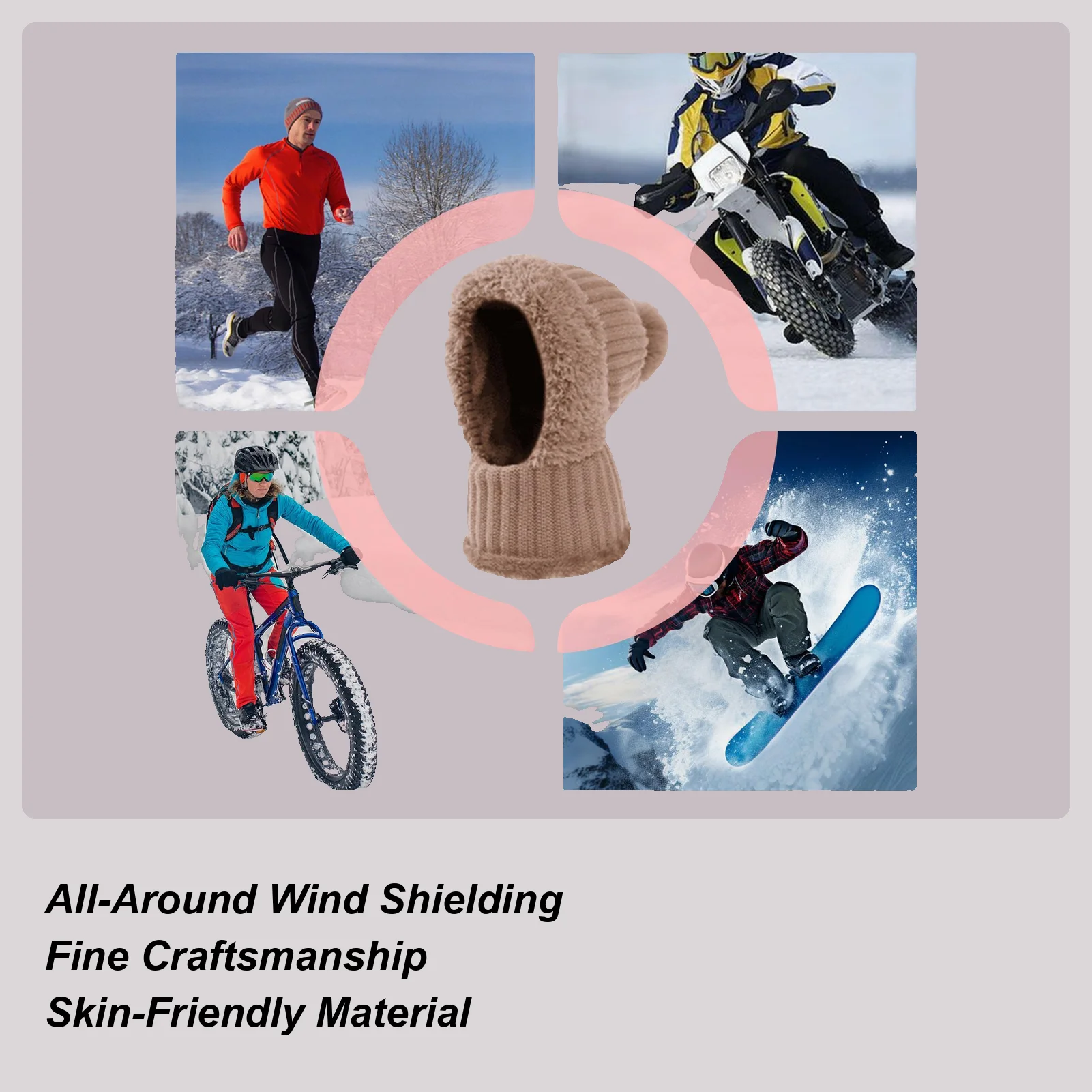 

Winter Hat Windproof Beanie With Neck Gaiter Fleece Lining Cute Hats For Women With Ear Flaps For Cold Weather Autumn Hiking