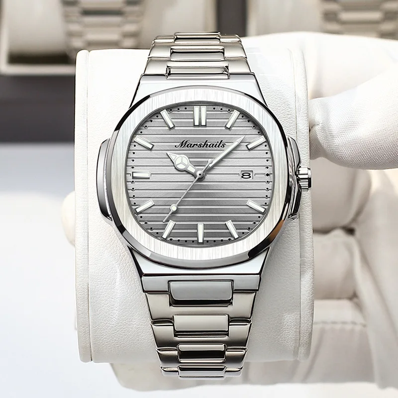 

New Waterproof Ultra-thin Men's Watch Calendar Quartz Watch Men Watches Luxury Numberless Quartz Clock Watches for Men