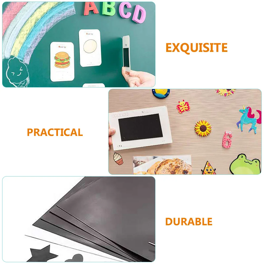 

5Pcs Magnetic Sheets Fridge DIY Flexible Adhesive Magnets for Organizing Photos Pictures Decor Easy Cut Use Magnetic Sheet