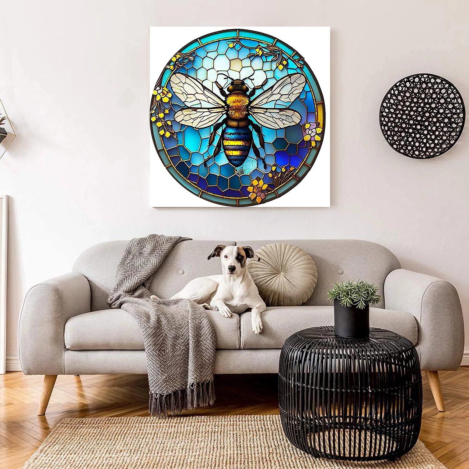 Mysterious Wooden Puzzle Painted Bee Funny Toy Animal Wood Puzzles Smart Games Round Shaped Jigsaw Puzzle Best Gift For Adults