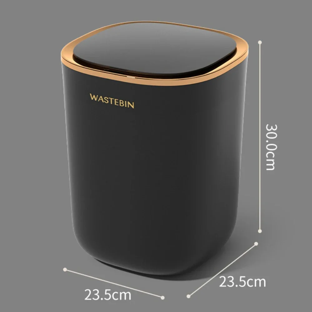 12L Smart Trash Can Kitchen Food Waste Recycle Garbage Bin Black Bathroom Toilet Wastebasket Automatic Sensor Trash Can