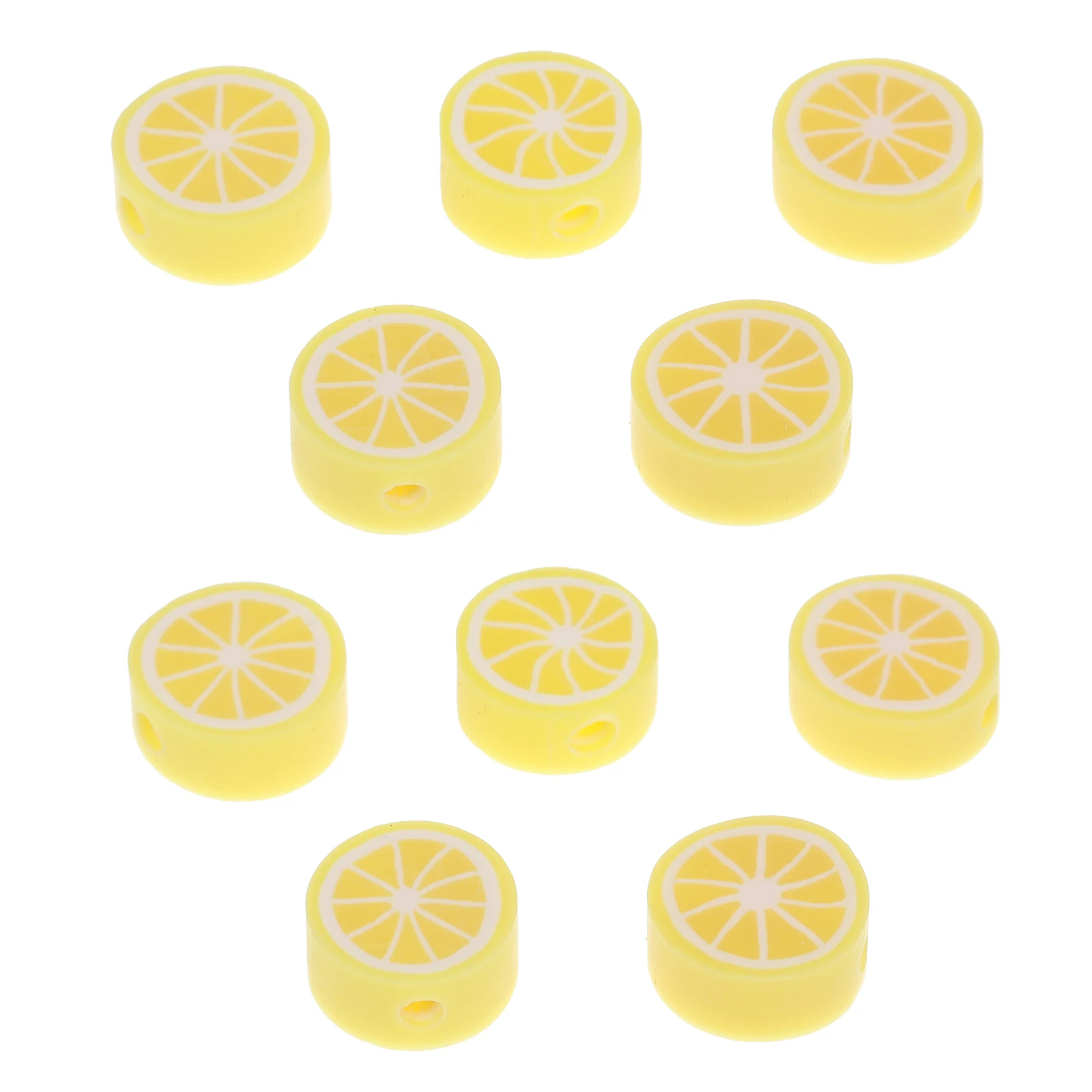 200pcs Lemon Beads Polymer Clay Materials DIY Jewelry Bracelet Charms Craft Accessories Decorative Bead Fruit Handmade Gifts