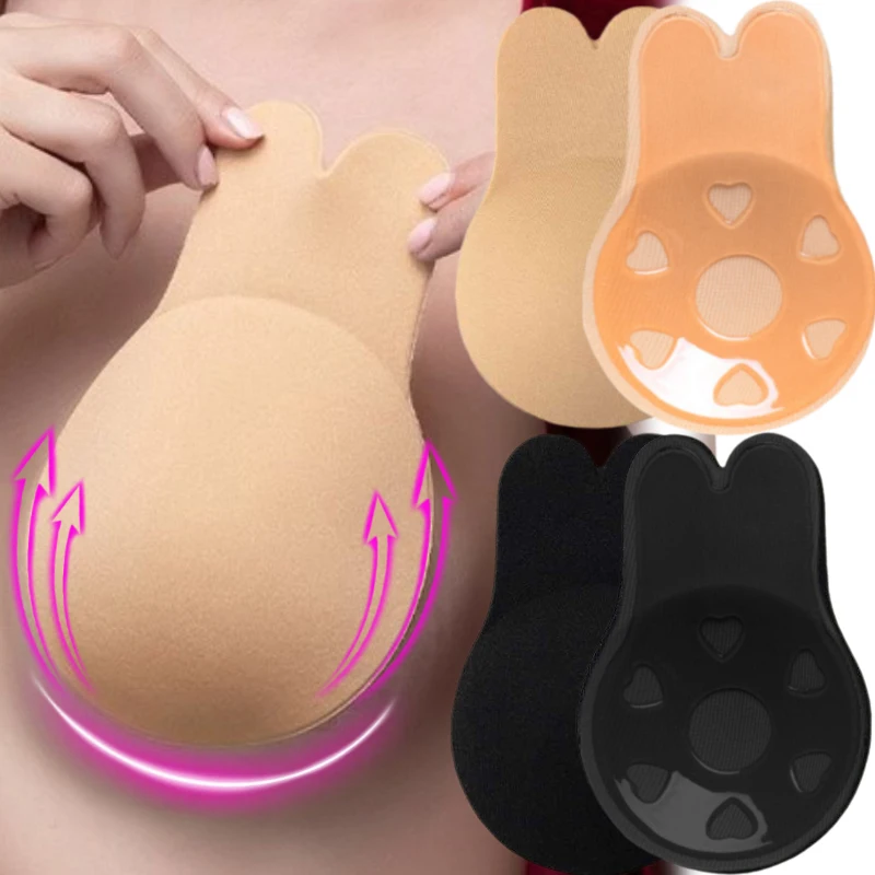 

Invisible Sticky Bra Adhesive Bra Bio Paste Backless Strapless Reusable Push Up Large Size Breast Lift Nipple Covers for Women