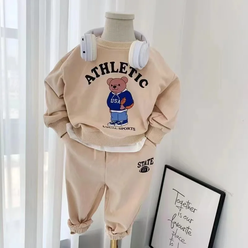 الخريف الأطفال الصبي الملابس مجموعة طفل الفتيات الكرتون المطبوعة بلوزات البلوز بلوزات وسراويل دعوى طويلة الأكمام رياضية #2
