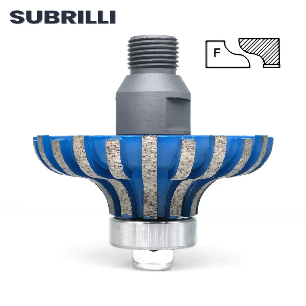 

SUBRILLI 1 Piece Diamond Profile Router Bits 1/2GAS Thread Segments Profile Wheel F30 Granite Marble Stone Grinding Waterholes