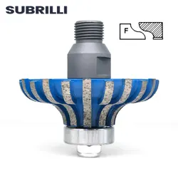 SUBRILLI 1 Piece Diamond Profile Router Bits 1/2GAS Thread Segments Profile Wheel F30 Granite Marble Stone Grinding Waterholes