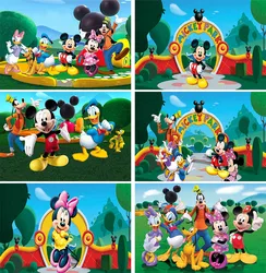 Mickey Mouse Clubhouse Backdrop for 1st Birthday Background for Kids First Birthday Party Decorations Mickey Park Backdrops