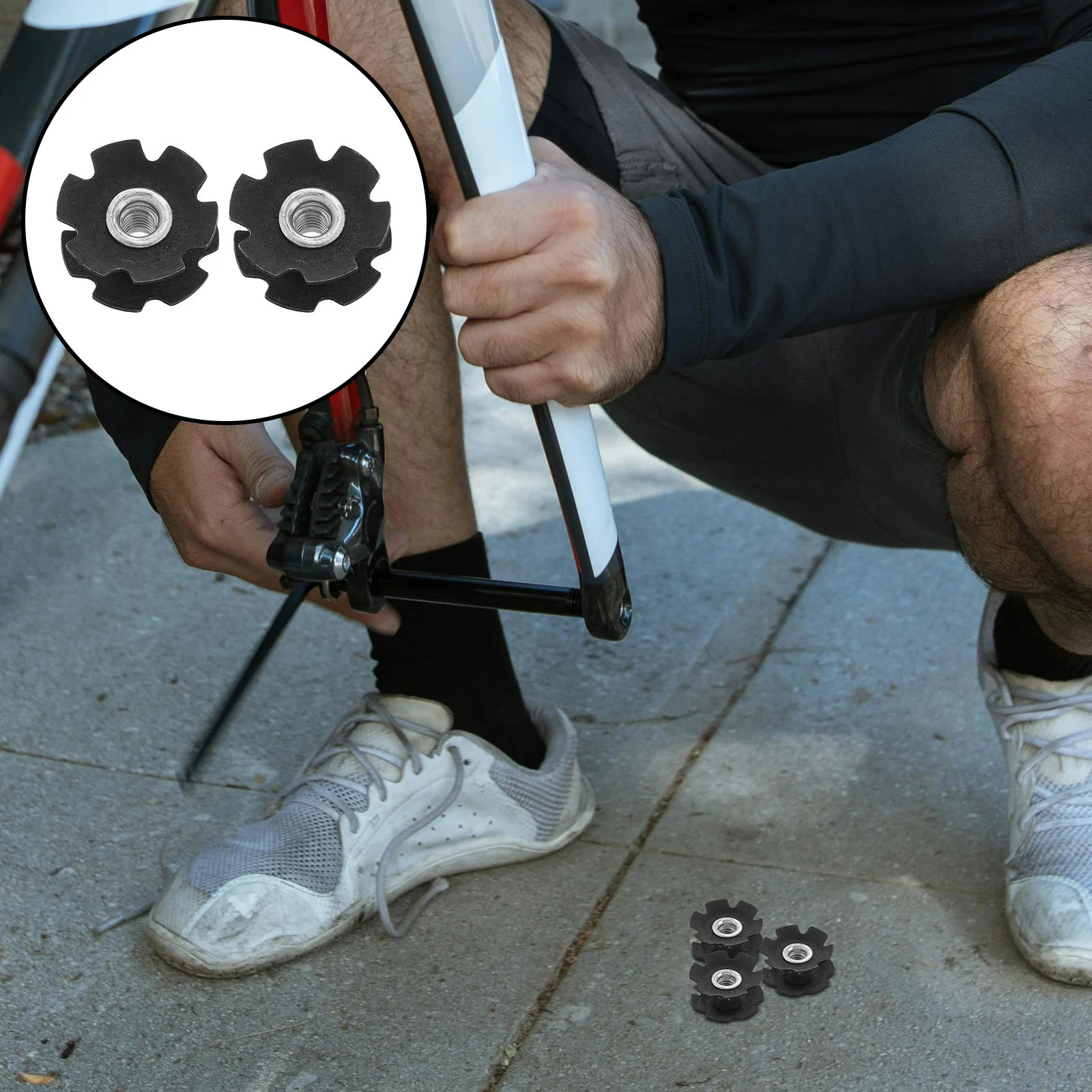 

20Pcs Bicycle Fork Star Nut High Precision Fit for Adult Bikes Smooth Cycling with Enhanced Pressure Distribution and