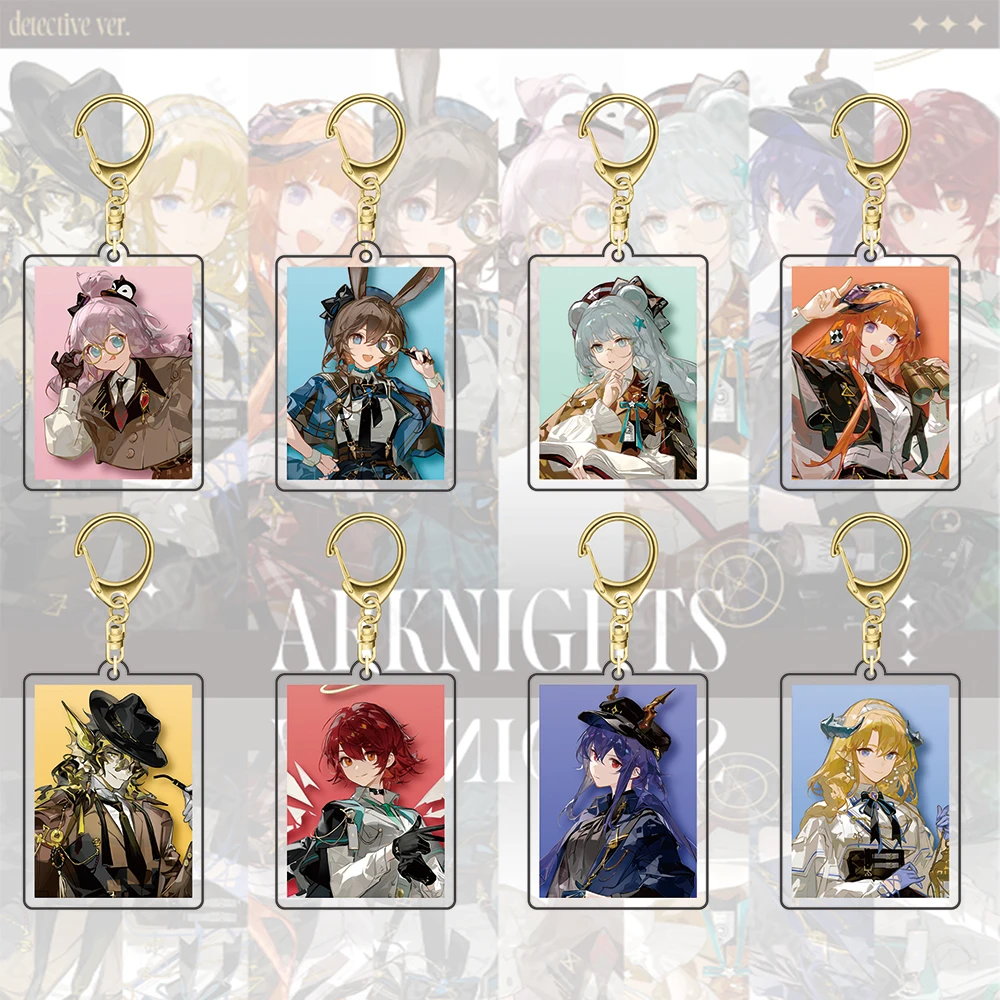 Arknights Llavero acrílico Detective Ver. – Con apropiado de Amiya, Ch'en, SilverAsh, Exusiai – Amuleto de bolso de anime, elegante coleccionable