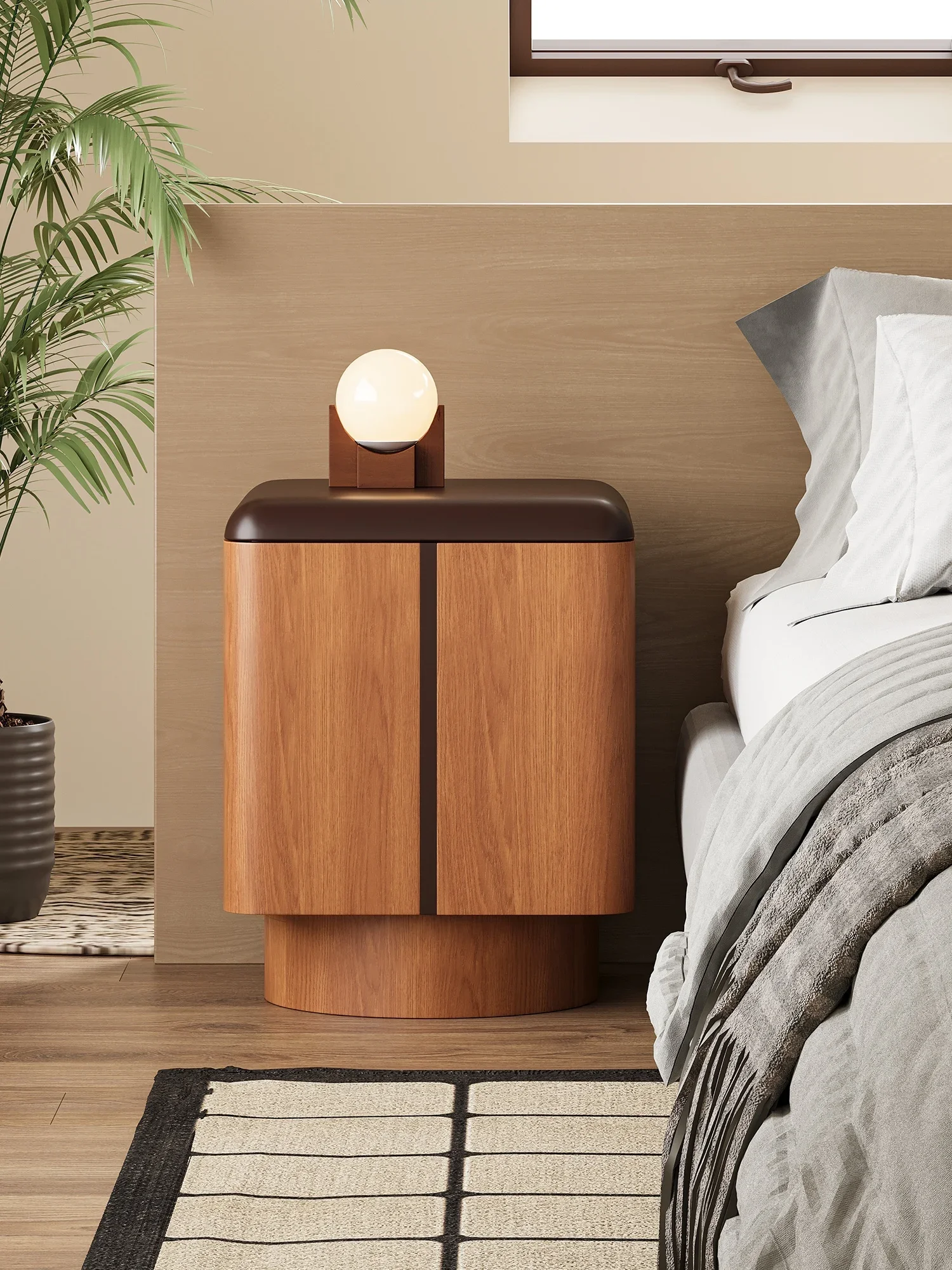 Armoire de Rangement Modulaire Rétro, Table en Frêne Chaud, Combinaison de Canapé, Armoire Latérale