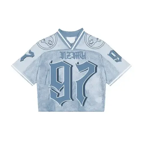 Y2K T-shirt Amerikansk Fashionabel Andningsbar Lös Fotbollströja Streetwear Casual Andningsbar Unisex Kortärmad Topp 10 best sales Jacka Fotboll Amerikansk - №5