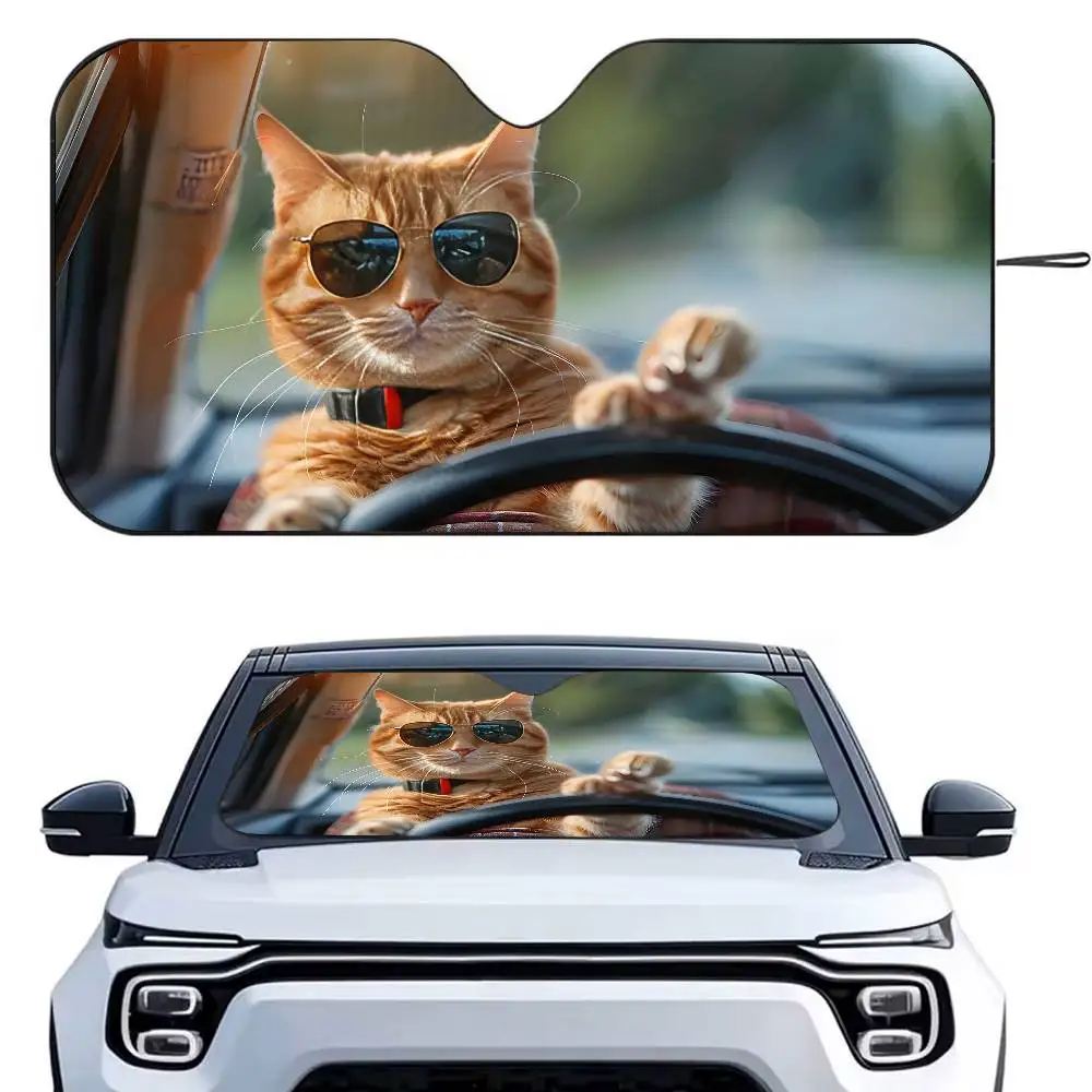 

COOL CAT DRIVING Автомобильный солнцезащитный козырек Зонтик для лобового стекла автомобиля Солнцезащитный козырек с защитой от ультрафиолета и внутренний охладитель