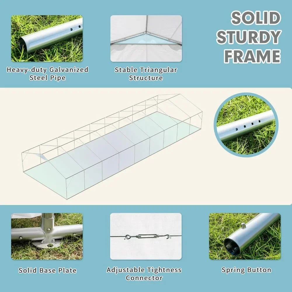 20x40ft Party Tent,Outdoor Wedding Tent,Heavy Duty Large Canopy Carport with Removable Sidewalls,2 Roll-up Doors, 5 Storage Bags