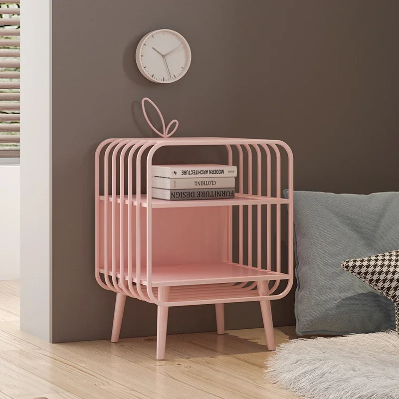 Piccoli comodini minimalisti Design semplice Organizzatore rosa Comodino rettangolare laterale portaoggetti Szafka Nocna Decorazioni per la casa