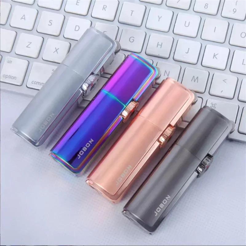 Jobon الغاز الشعلة أخف قوية ثلاثة مستقيم الأزرق لهب طحن عجلة يندبروف ولاعة السيجار توربو بندقية رذاذ الأدوات الرجالية #6