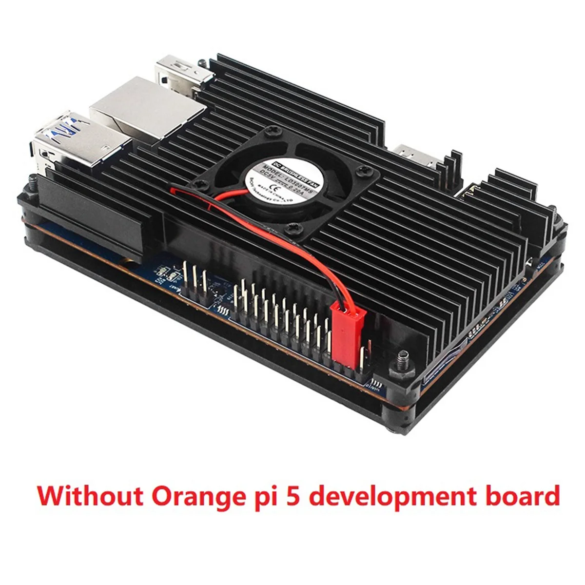

A01E-For Orange Pi 5 Aluminum Alloy Protective Case With Cooling Fan Heat Sink Passive Active Cooling Radiator Metal Case