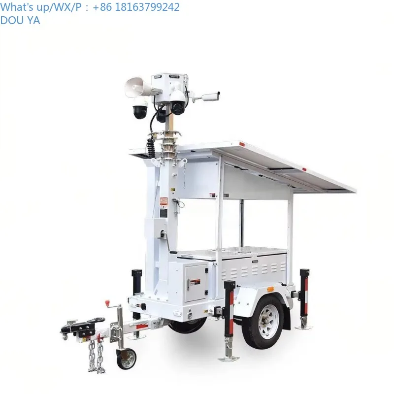 Mobiler Solarsicherheitsanhänger mit 6 m manuellem Mast zur Parkplatzüberwachung
