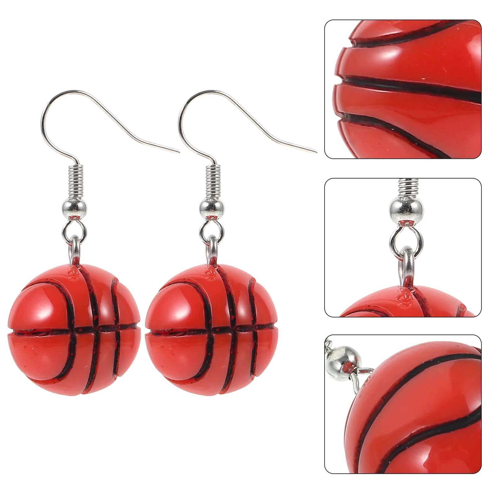 

Mini Basketball Earrings Jewelry Set Resin Ear Hook Fashion Accessory Team Sports Souvenir Lightweight Comfortable for Sports