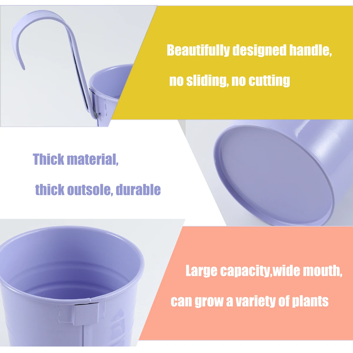 

10Pcs Colorful Metal Bucket Hanging Flower Pots Balcony Garden Planters Plant Holders for Dried Silk Flowers Outdoor Indoor