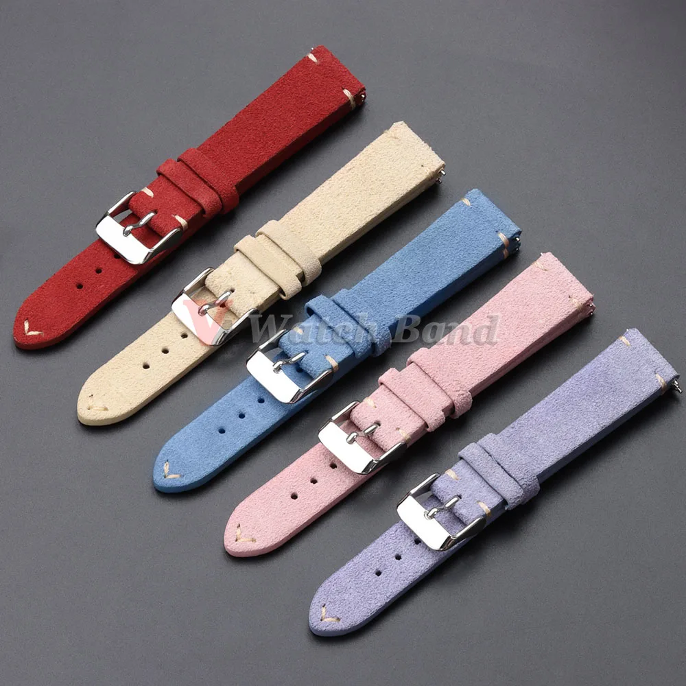 Soft Suede Quick Release Watch Strap for Seiko, 18/20/22mm