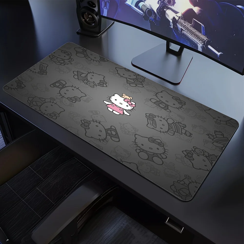 

Hello Kitty Desk Mat - Cute Cartoon Design with Pink Bow & Stars, Non-Slip Surface, 3 Size Options (400x900mm, 300x800mm, 300x60