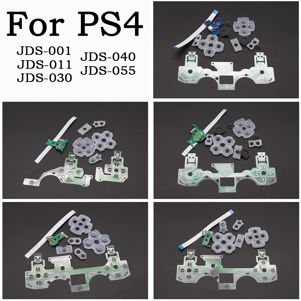 1Set JDS-001 030 040 055 USB Charging Port Board For PS4 Controller Repair PartsPS4 PRO JDM 055 Controller And Conductive