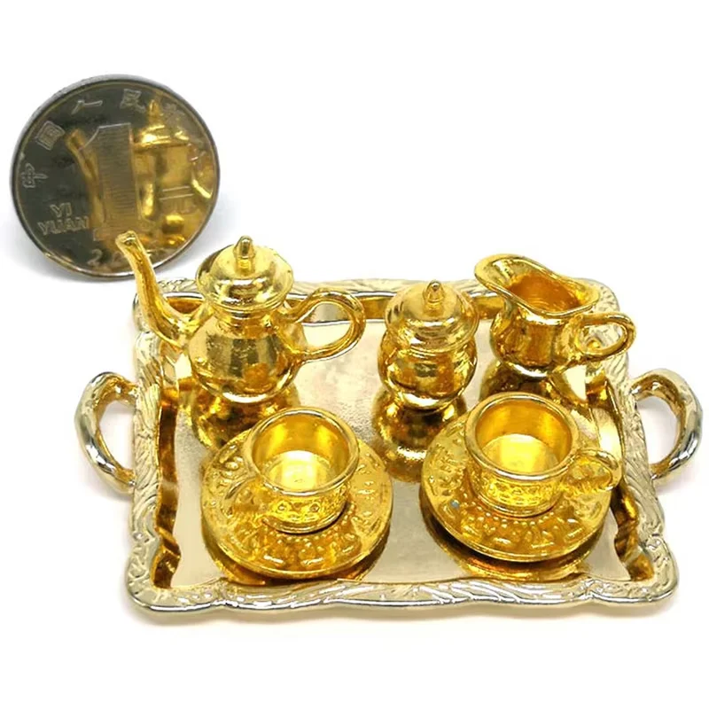 15 Stück antike Miniatur Porzellan Tee tasse Set Blumen geschirr Küche Puppenhaus Möbel Spielzeug für Kinder Tee tassen Puppenhaus