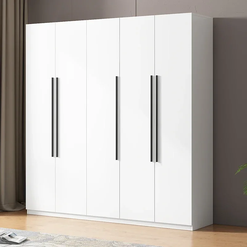Wooden Wardrobe, Dustproof Cabinet, Cabinet with Clothes Drying Pole, Multiple Sizes Can Be Selected, Home Bedroom Wardrobe image 3