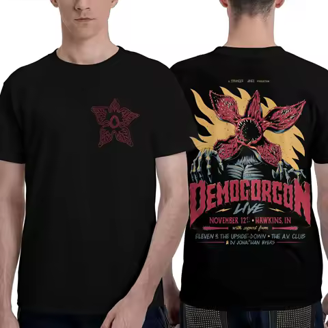 Men's T Shirt Eddie Munson The Demogorgon T Shirts Hip Hop Beach Tees Y2K Basic Loose Pure Cotton Clothing Gift Idea