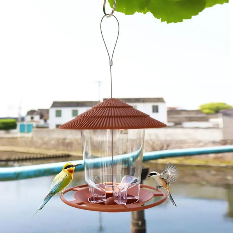 Bird Feeder Automatic Food Feeding Tool Outdoor Bird Feeder Hanging Nut Multiple Hole Dispenser Holder Food Container