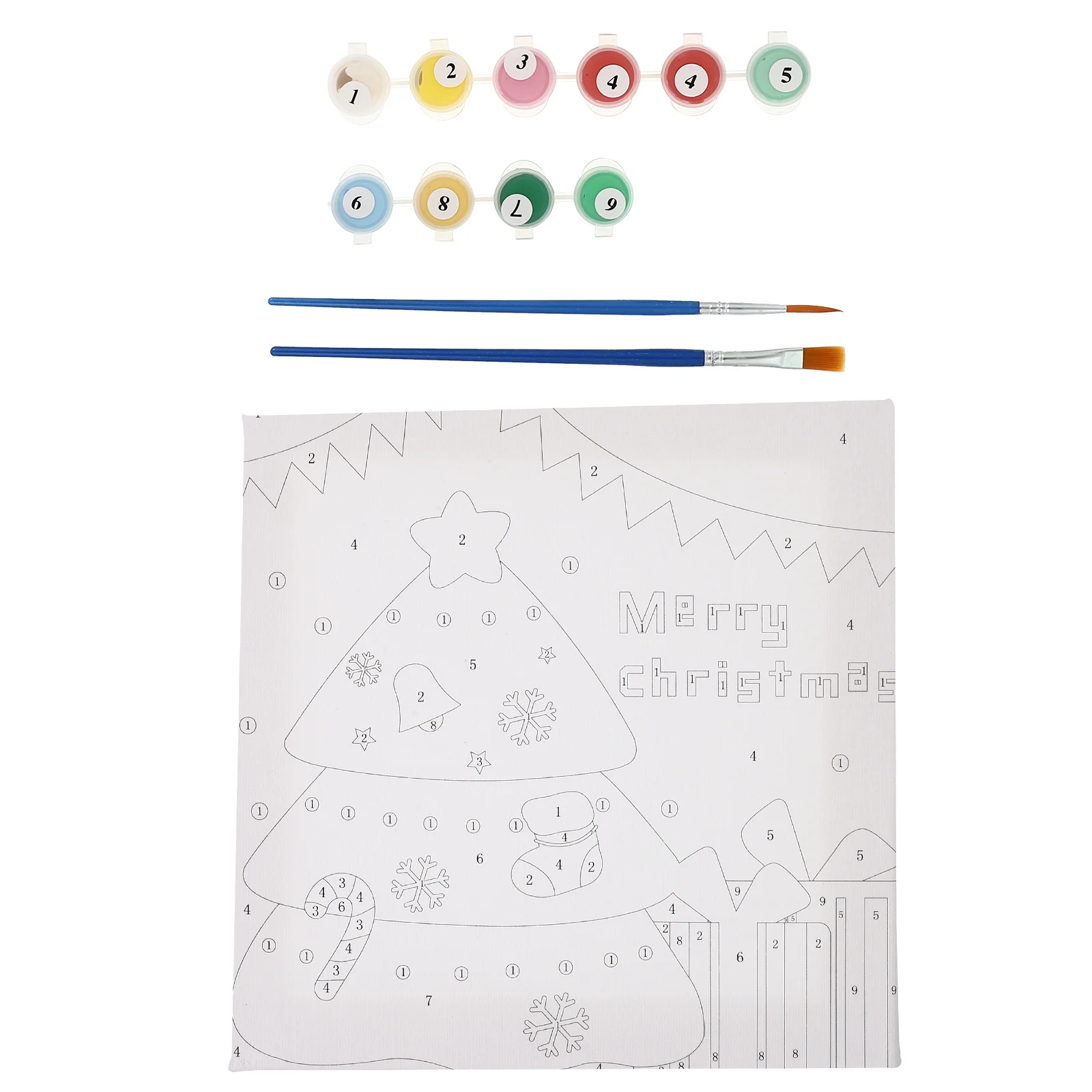

DIY Number Oil Painting Christmas Creative Kit Cotton Cloth Material Easy Digital Painting for Kids Beginners Room Wall Display