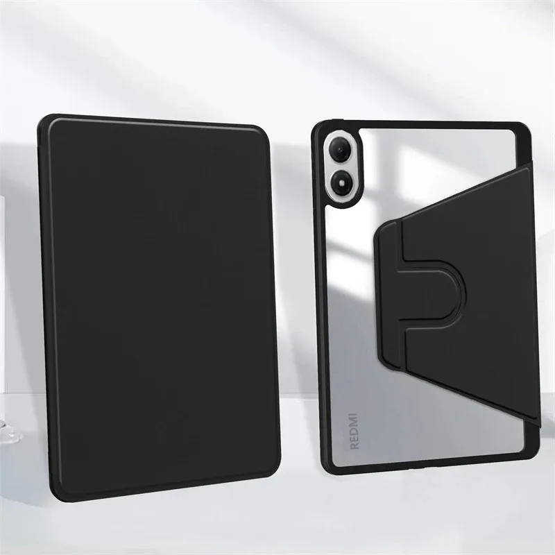 Funda Con Rotación 360° Para Xiaomi Redmi Pad 2 Pro 2025 (12.1") – Soporte Para Lápiz, Carcasa De Cuero Y TPU En Color Violeta
