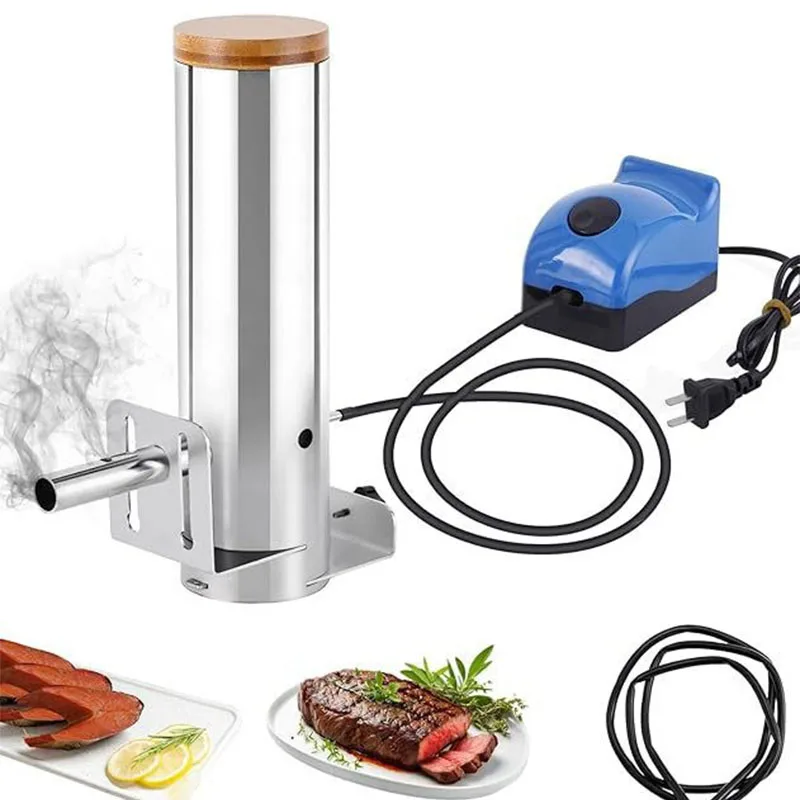 Portable Cold Smoke Gun 304 Stainless Steel Wood Pellet Smoker Generator Adjustable Smoke Output for Meat Fish Cheese BBQ