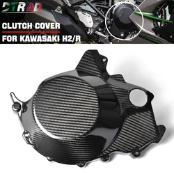 Motorcycle Real Carbon Fiber Right Side Clutch Cover For KAWASAKI NINJA H2 H2R SX SE ZH2 Engine Case Protection Caps Fairing Kit