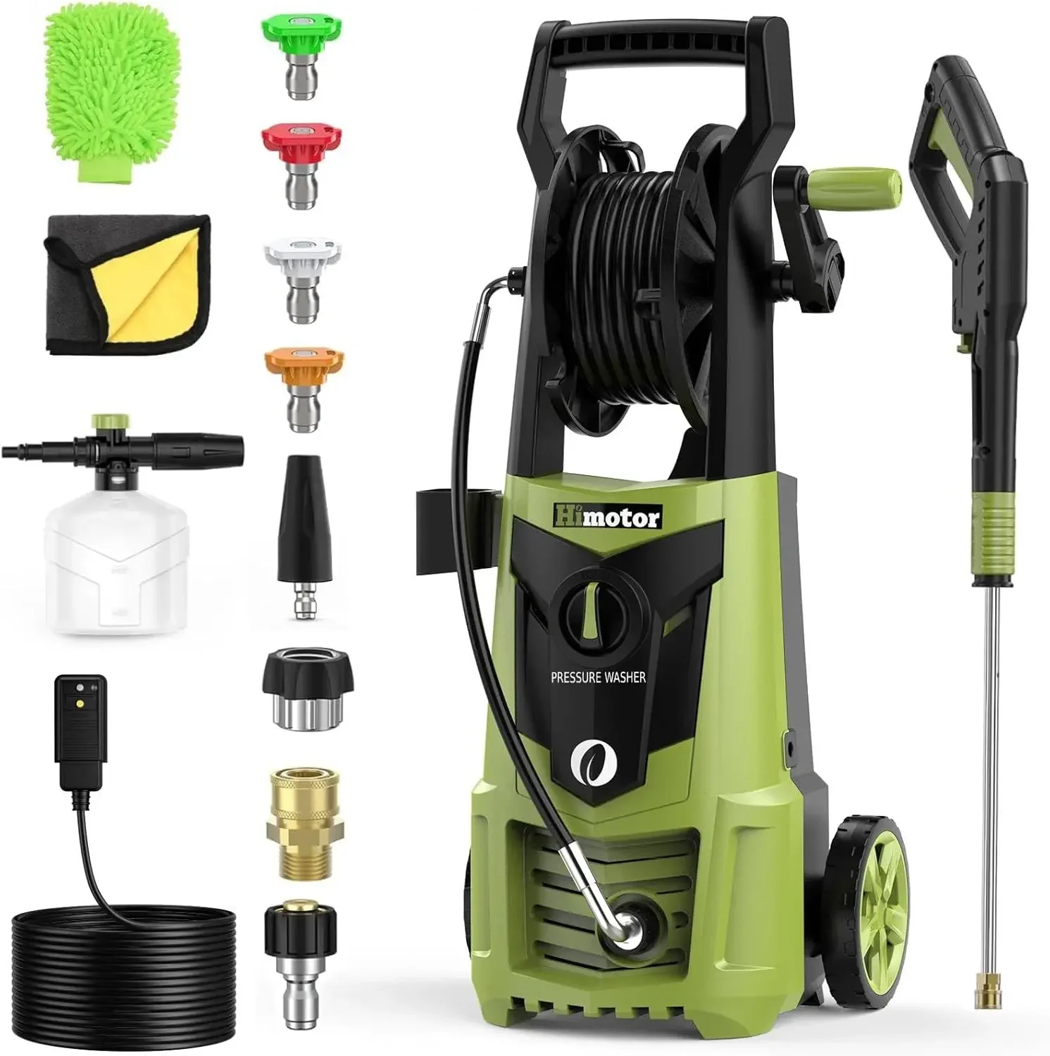 

Pressure Washer, 4000PSI 2.8 GPM Power Washer: with 35FT Power Cord and 26FT Hose, Electric Pressure Washer with 5 Nozzles&500ml