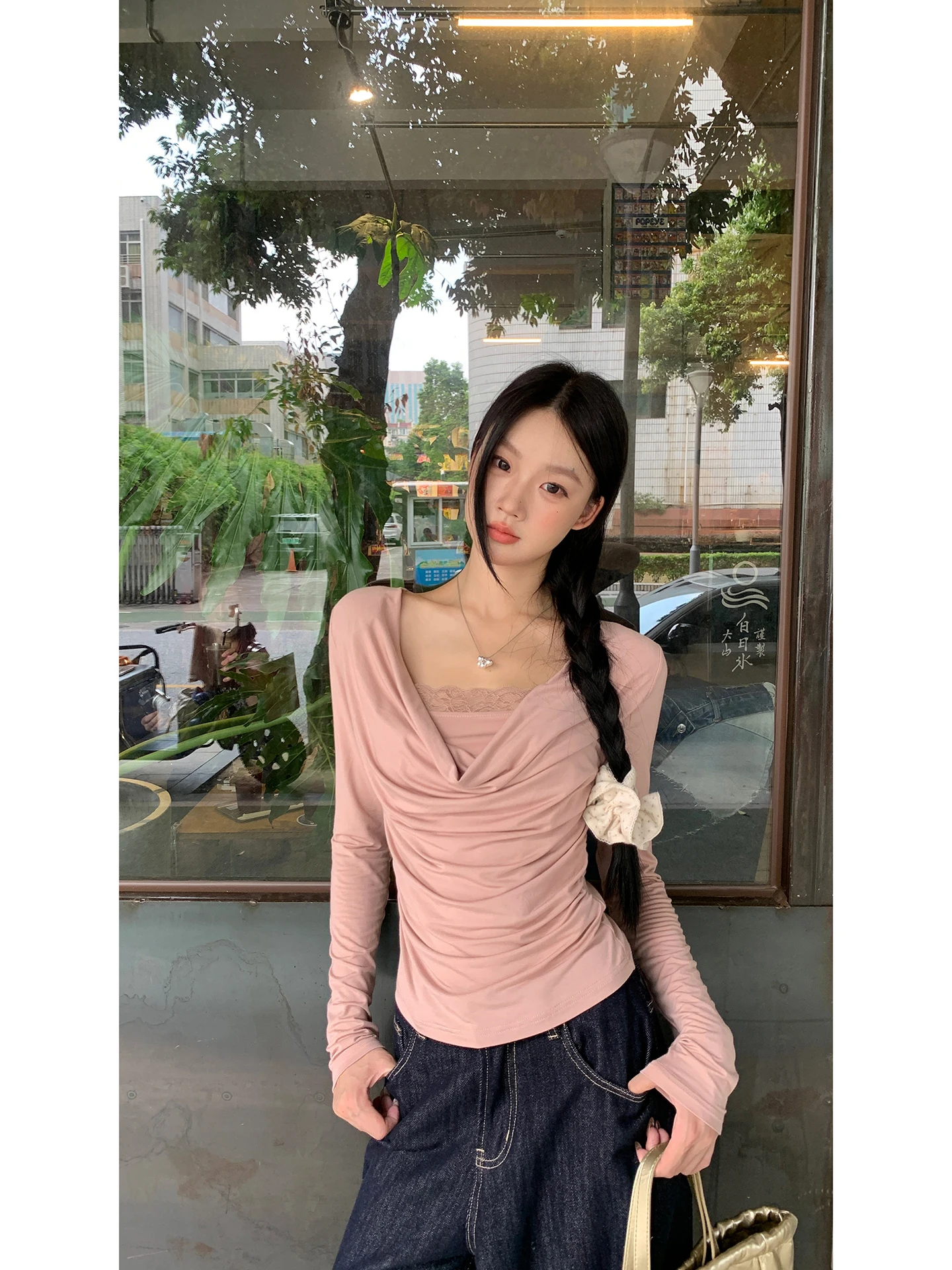 

Женская футболка G Sle Long Sve, розовый дизайн, уникальный красивый антивозрастной топ, простой прямой топ без рукавов