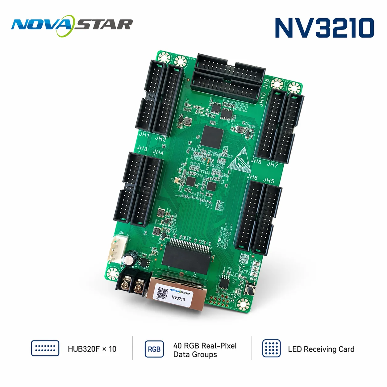 Novastar-tarjeta de recepción LED, sistema de Control de pantalla de DH7508-S, DH7512-S, sincrónico, 128x256 píxeles, 8 x interfaz HUB75E