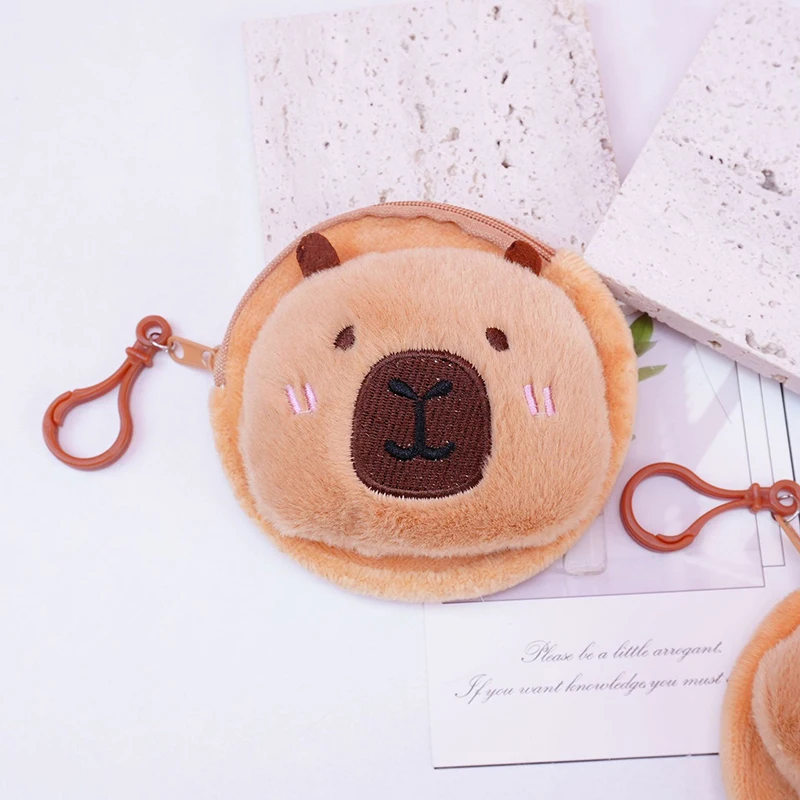 จี้ dompet koin capybara สุดสร้างสรรค์กระเป๋าตังค์น่ารักพวงกุญแจ tas Bulat การ์ตูนน่ารักกระเป๋าเก็บของแฟชั่นขนาดเล็ก