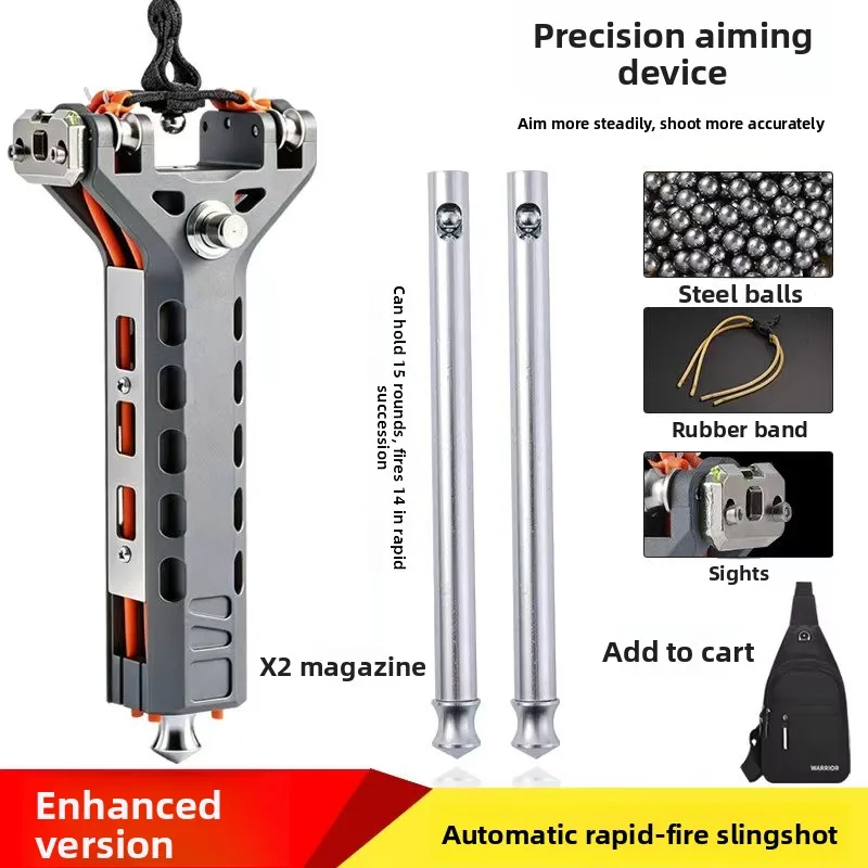 8MM 9MM Clip Mechanic Slingshot Automatic Loading AIM Continuous Firing Outdoor Shooting Precision Sight 3D PLASTIC Tactical Pen