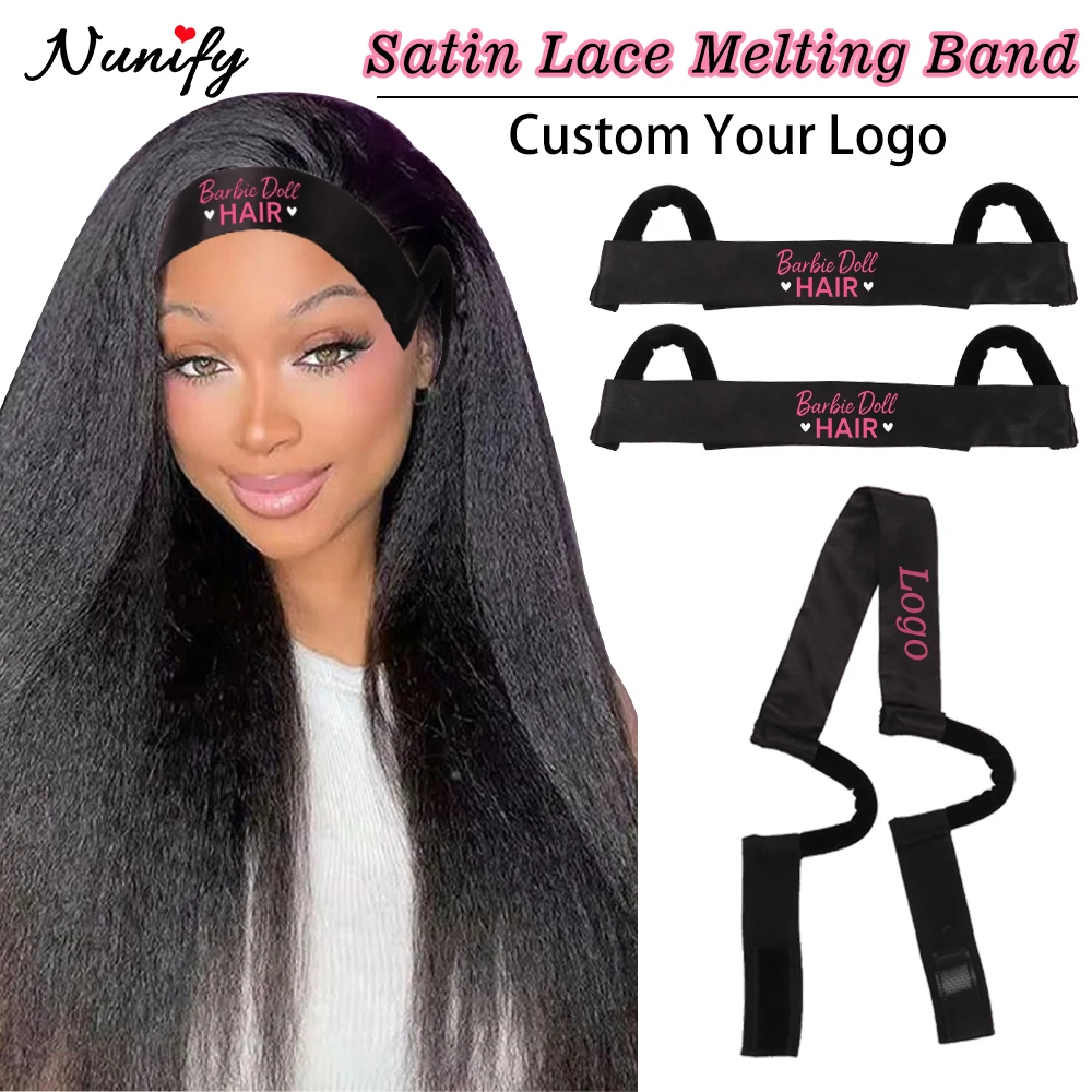 

Nunify 10pcs No Slip Wig Band Elastic Satin Wig Band Custom Logo Soft Lace Melting Band Ear Protection Painless Adjustable Band