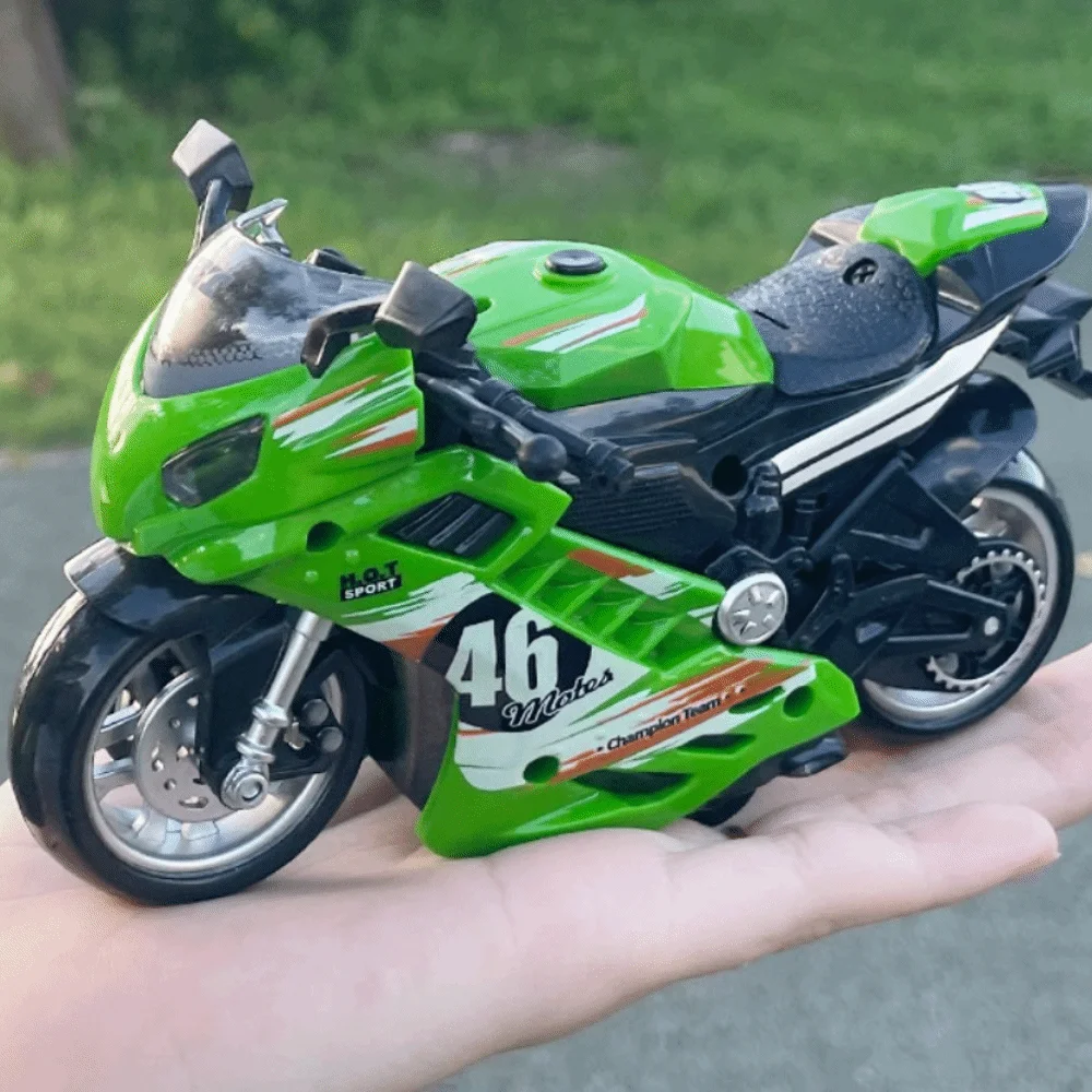 音楽付きバイクレースおもちゃ ライト付きスポーツカーシミュレーションバイクおもちゃ プラスチック製レーシングカーモデル ミニバイク 音楽おもちゃ