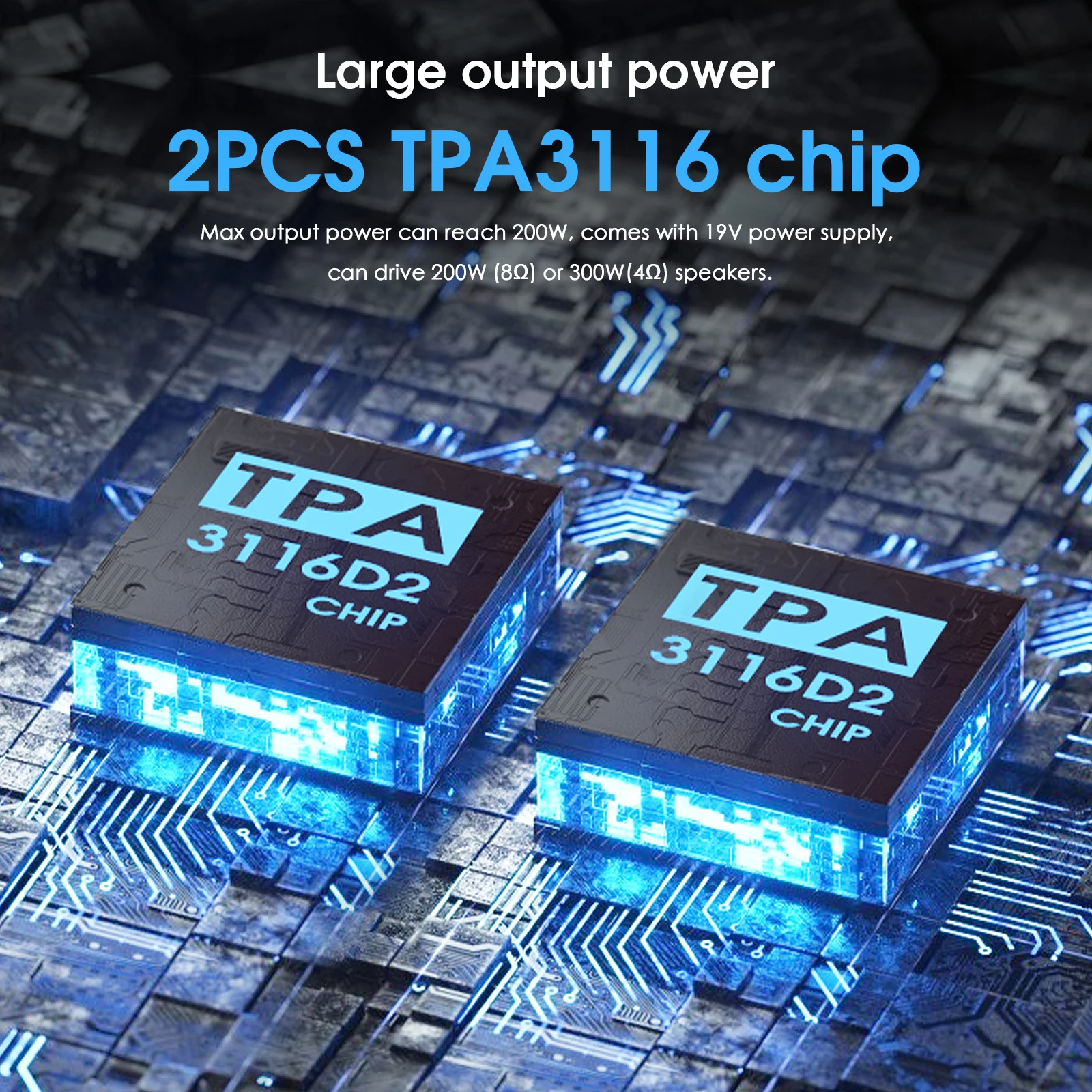 Nobsound 미니 블루투스 5.0, TPA3116 디지털 오디오 앰프, 하이파이 클래스 D 스테레오 파워 앰프, 홈 스피커용 100W * 2